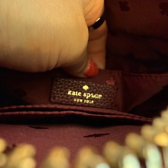 Kate Spade Kourtney Pink & Burgundy Chevron Crossbody Bag - Picture 10 of 10